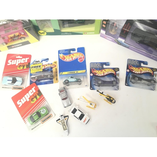 804 - A Collection of Boxed and Loose Diecast Movie Vehicles including Hotwheels and Corgi.