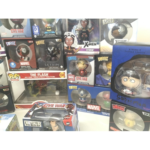 805 - A Box Containing Funko Pop Figures. Dorbz Figures. Etc.