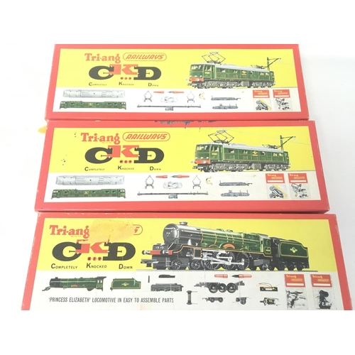 823 - 3 X Tri-Ang CKDModel Kits 2 X EM2 Electric Locomotive (1Built) #R.388 and a Princess Elizabeth (Buil... 