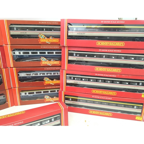 831 - A Collection of 17 Hornby 00 Gauge Boxed intercity Coaches.