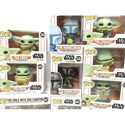 854 - A Box Containing a Collection of Funko Pop Star Wars The Mandalorian Figures.