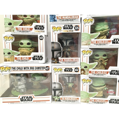 854 - A Box Containing a Collection of Funko Pop Star Wars The Mandalorian Figures.