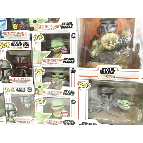 854 - A Box Containing a Collection of Funko Pop Star Wars The Mandalorian Figures.