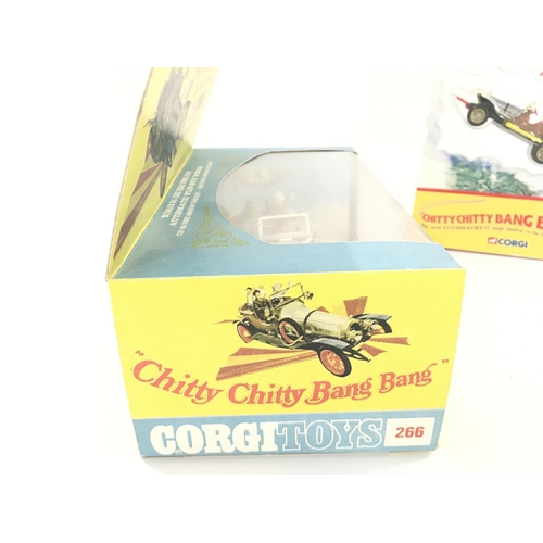 86 - A Boxed Corgi Chitty Chitty Bang Bang in Reproduction Box #266. And a 2002 model #TY87801.