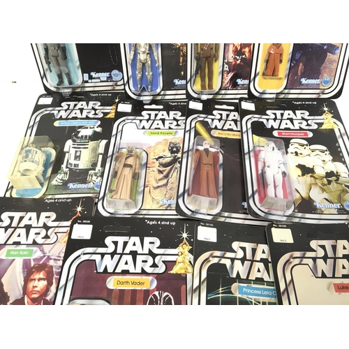 861 - A Collection of Star Wars Figures In Re-Production Blisters And Cards.