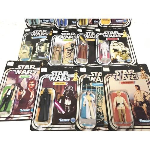 861 - A Collection of Star Wars Figures In Re-Production Blisters And Cards.