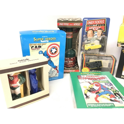 867 - A Box Containing a Collection of Corgi Marvel and Only Fools and Horses Items.