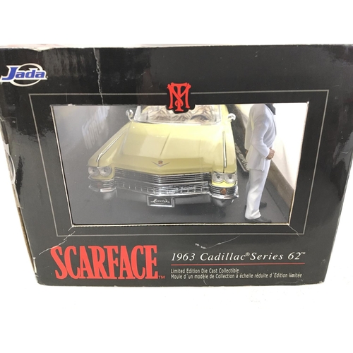 869 - A Boxed Jada Toys Scarface 1963 Cadillac Series 62. 1:18 Scale.