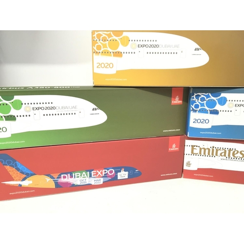 873 - A Collection of Boxed Emirates Airbus Models.