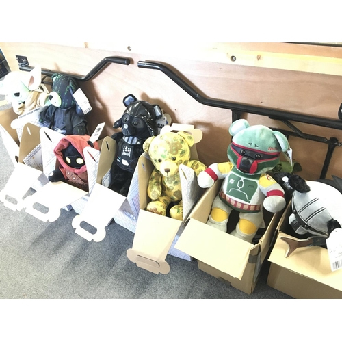 874 - A Collection of 7 Build-A-Bears. Including Star Wars.(7)