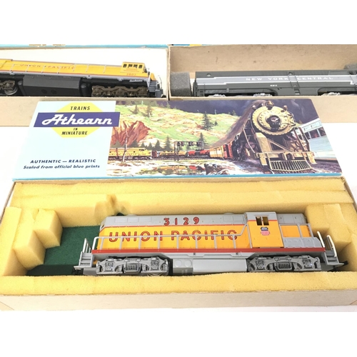 886 - 3 X Boxed HO Gauge Athearn Locos. Including Union Pacific and New York Central.