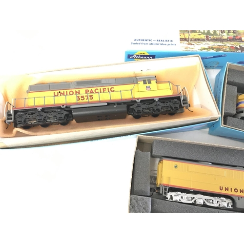 888 - 3 X Boxed Athearn HO Gauge Locomotives. Including Union Pacific.