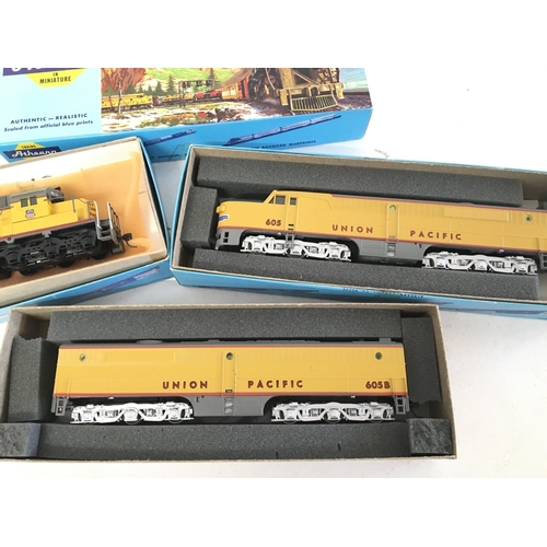 888 - 3 X Boxed Athearn HO Gauge Locomotives. Including Union Pacific.