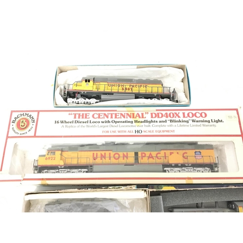 893 - 5 X Boxed Athearn and Bachmann Ho Gauge Locomotives mostly Union Pacific. Some in need of attention.