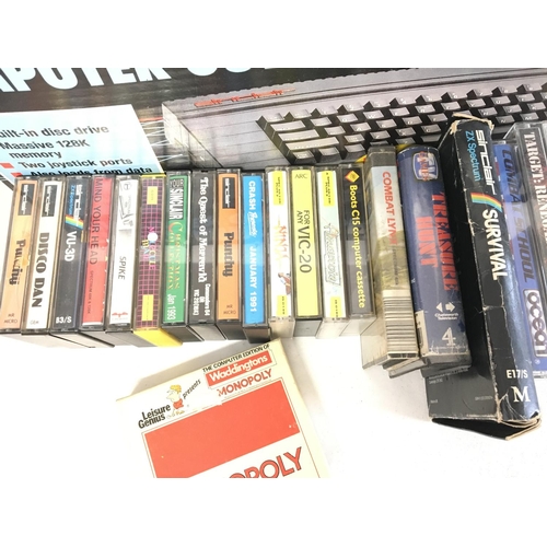 906 - A Boxed Sinclair ZX Spectrum 128+3 and a Collection of Various Games on cassette.