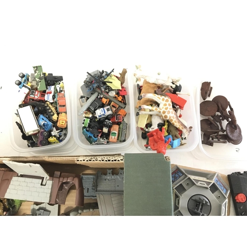 913 - A Box Containing Various Playworn Toys including Vintage Star Wars. Micro Machines Action Man.etc.