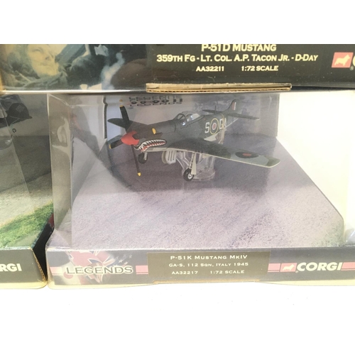 927 - 4 X Boxed Corgi WWII Legends. 1:72 Scale. AA35204. AA32104. AA32217.AA32212.(4).