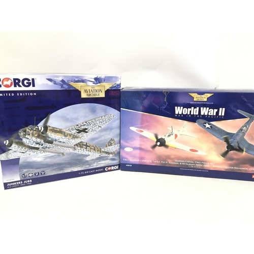 929 - A Boxed Corgi Aviation Archive Junkers JU88 #AA36709. And a Guadalcanal Two Piece Set #AA99120. Both... 