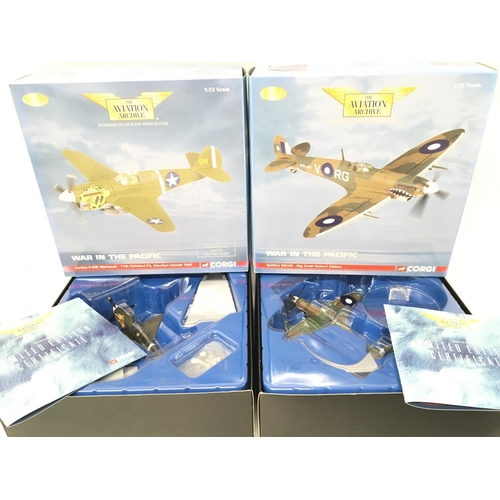 931 - 4 X Boxed Corgi Aviation Archive Aircraft 1:72 Scaale. A Westland Lysander #AA36801.A Hawker Typhoon... 