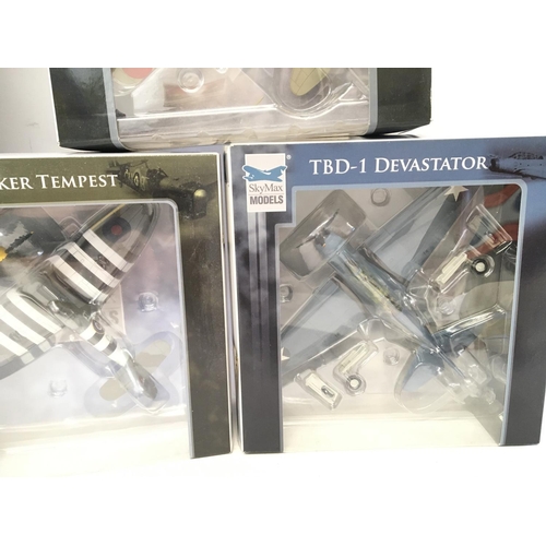 932 - 5 X Boxed Sky Max Model Aircraft. 1:72 Scale. Including 2 X AICHI D3A. 2 X TBD-1 Devastator. And A H... 