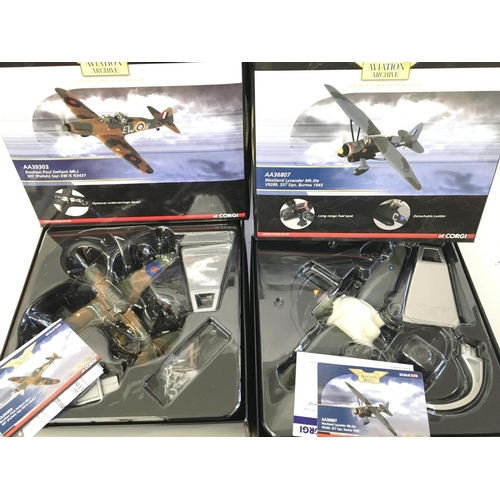 933 - 4 X Boxed Corgi Aviation Archive 1:72 Scale Models. A Messerschmitt #US 32112. A Boulton Paul Defian... 