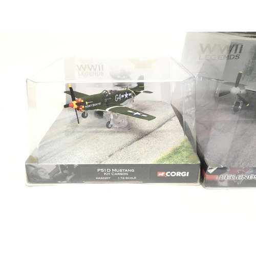 940 - 4 X Corgi Corgi WWII Legends Diecast Aircraft. #S AA32207. AA32810. AA33007 and AA33809. All 1:72 Sc... 