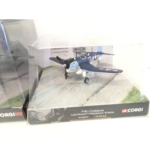 940 - 4 X Corgi Corgi WWII Legends Diecast Aircraft. #S AA32207. AA32810. AA33007 and AA33809. All 1:72 Sc... 