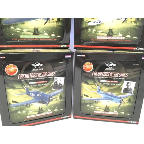 942 - 4 X Boxed Corgi Predators Of The Skies. 1:72 Scale. 2 X Douglas Dauntless #s PR99417. PR99405 and 2 ... 