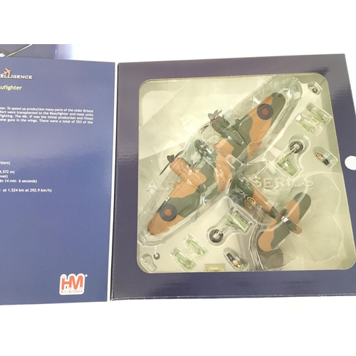 948 - 2 X Boxed Hobby Masters Diecast Aircraft. Both Bristol Beaufighters. #S HA2314 and HA2313. 1:72 Scal... 