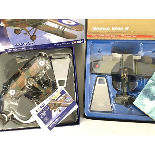 949 - 4 X Boxed Corgi Aviation Archive Diecast Models all 1:72 Scale. A Hawker Audax #AA39603. A Fairey Sw... 