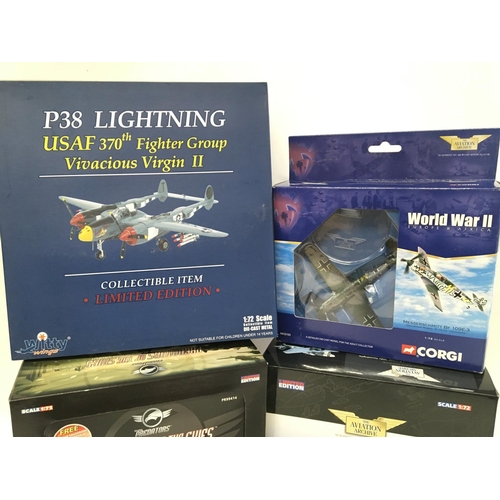 971 - 4 x Boxed 1:72 Scale Diecast Aircraft. Including Witty Wings And Corgi.(4).