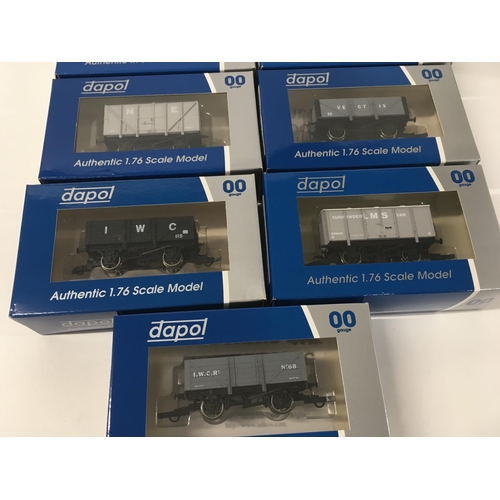 986 - Collection of 9 boxed Dapol model railway wagons. 00 gauge. 1:76 scale