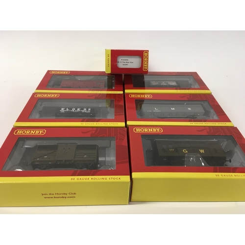 988 - Collection of 7 Boxed Hornby model railway wagons. 00gauge