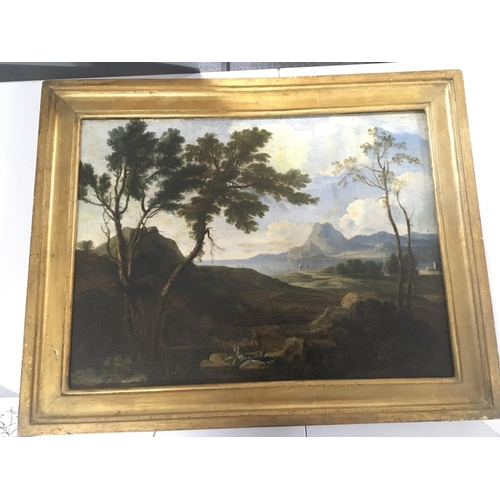 10 - An Early 19th Century oil painting on canvas possible a view of Lake Turchino Italy unsigned and una... 