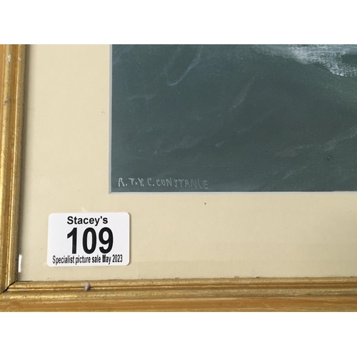 109 - A framed Maritime study gouache under glass of the sailing vessel Constance by Antonio de Simone (18... 