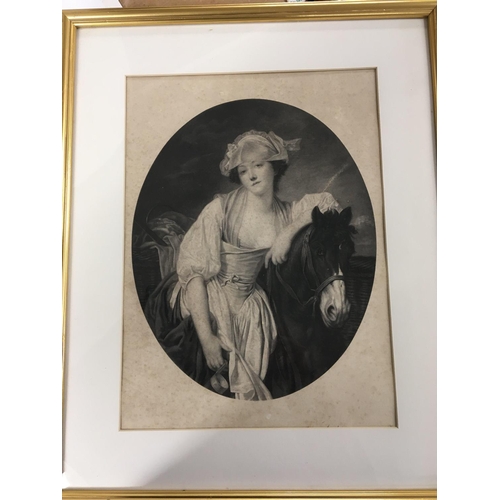 111 - A framed coloured Engraving a half length portrait Engraved by SW Reynolds original painting by J Ho... 