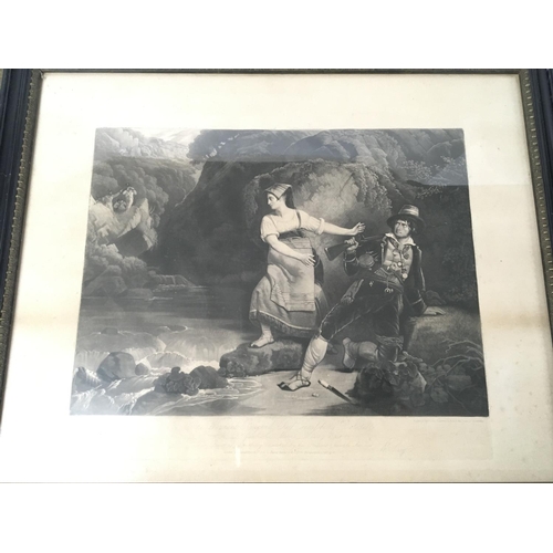 116 - A framed 19th century black and white watercolour study of a waterfall unattributed a framed pencil ... 