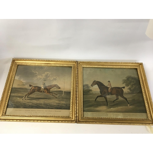 118 - Two gilt framed 19th century coloured prints studies of  race horses (2)