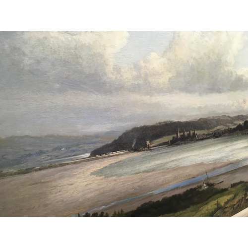 130 - A  large framed oil on canvas, William Vernon costal view 102 cm by 76 cm .