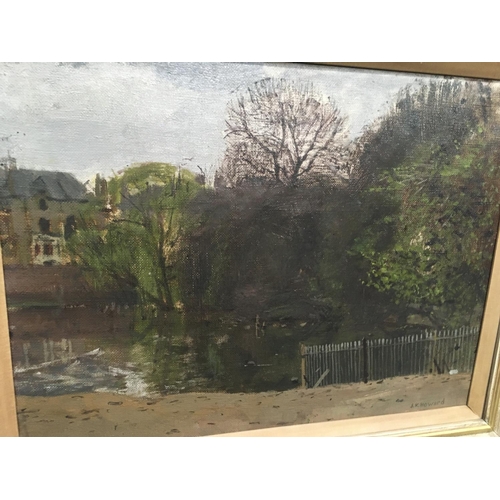 134 - An oil on canvas depicting Hampstead heath by JK Howard 40 x 30 cm