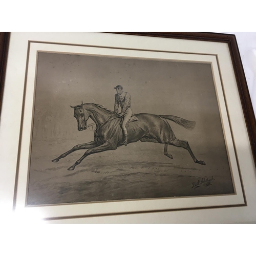 164 - A study of a late 19th century race horse with jockey up The Preliminary signed and dated by Basil N... 