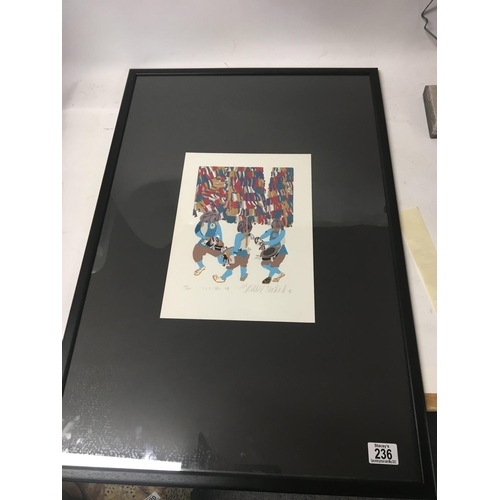 236 - A framed Japanese modern limited edition print signed in pencil 34/200