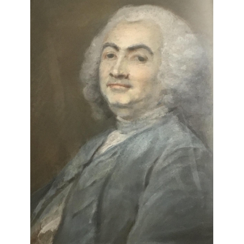 30 - A late 18th century framed pastel portrait of a seated Gentlemen unsigned and an unattributed.  60x7... 