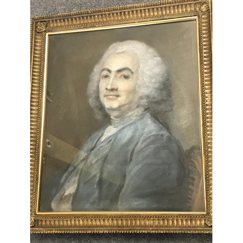 30 - A late 18th century framed pastel portrait of a seated Gentlemen unsigned and an unattributed.  60x7... 
