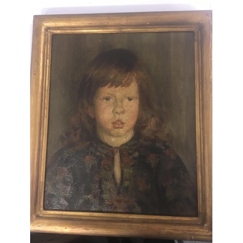 4 - An interesting framed portrait of a young boy believed to be Casper John son of August John. Circa 1... 