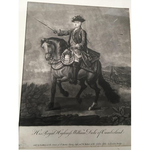 55 - A collection of five framed 18th and 19th century prints and engravings  Queen Mary at Kensington pa... 