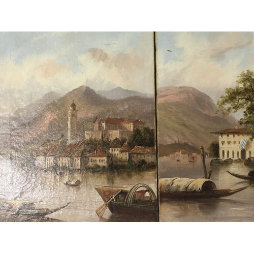 67 - A pair of late 19th Century unframed oil paintings Italian views signed.
M Jacobi Martin M Jacobi (b... 