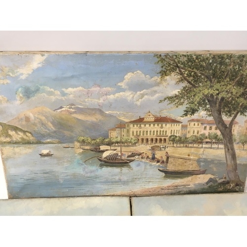 67 - A pair of late 19th Century unframed oil paintings Italian views signed.
M Jacobi Martin M Jacobi (b... 