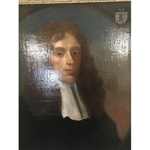 80 - A framed early 18th century portrait. Possible Thomas Mills. Bishop  (1671-1740) the paging relined ... 