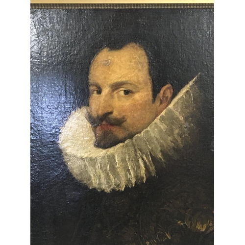 83 - A framed portrait possible 17th century Lombard School. Canvas repaired and altered. Unsigned. 58x69... 